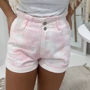 NanaMacs Artistic Mind Tie Dye Denim Shorts (Pink)